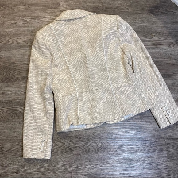 Antonio Melani Structured Tweed Blazer - size 10 - tan/ cream - Picture 7 of 7